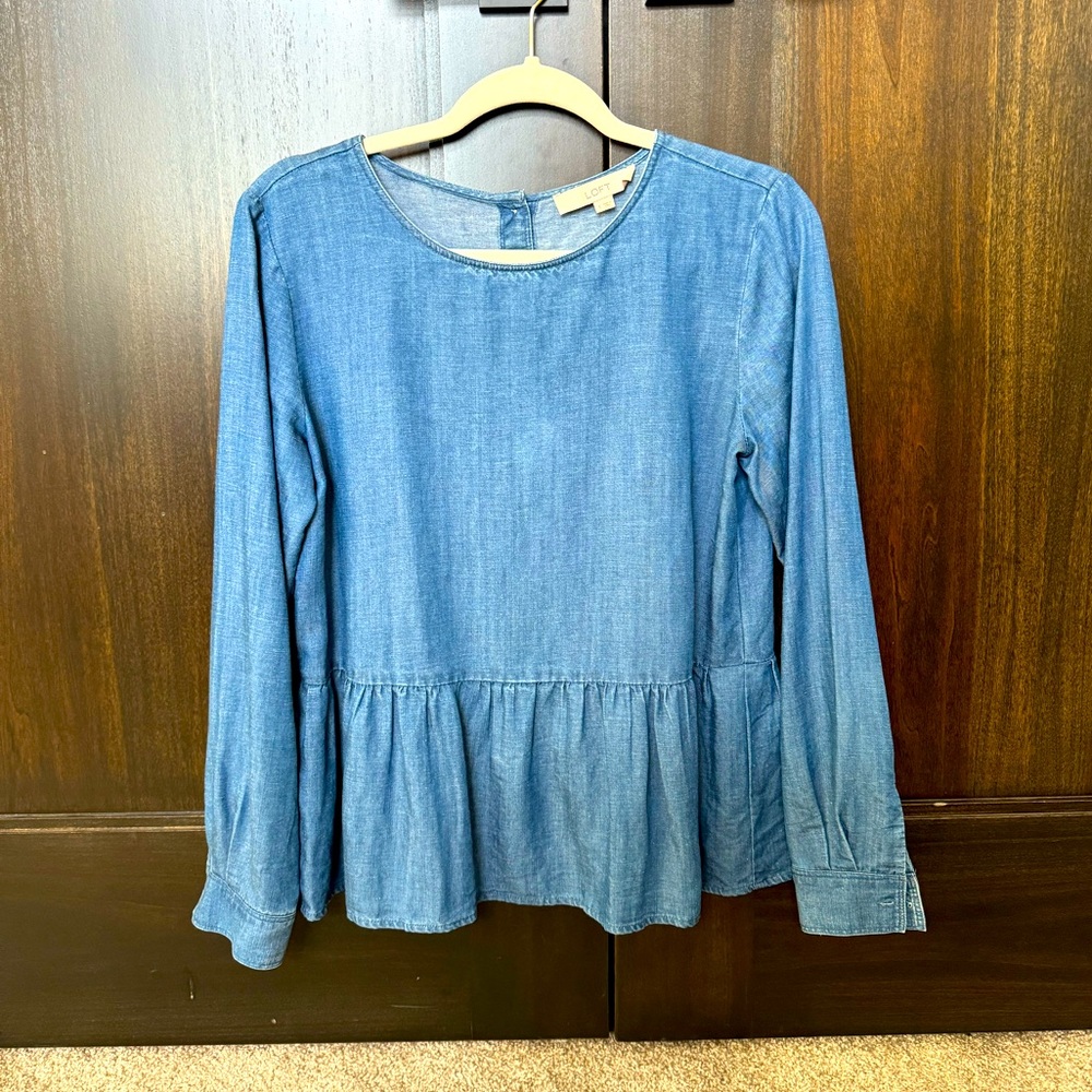 Chambray peplum top